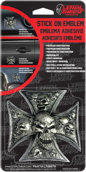 Iron Cross Skulls Dimensional Emblems Black, 1, nordicamoto.ro