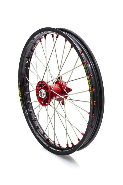 Elite Mx-en felnik, ezüst küllők, fekete, ezüst, piros kerékagy, 1, nordicamoto.ro