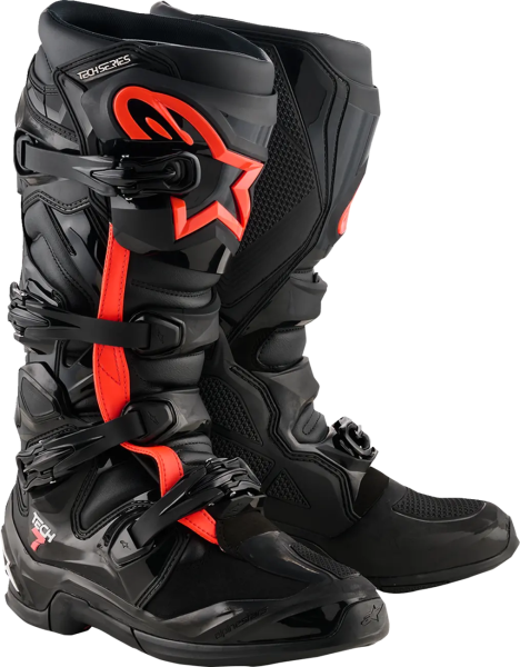 Alpinestars Tech 7 csizma, fekete/fluo piros, 47-es méret, 1, nordicamoto.ro