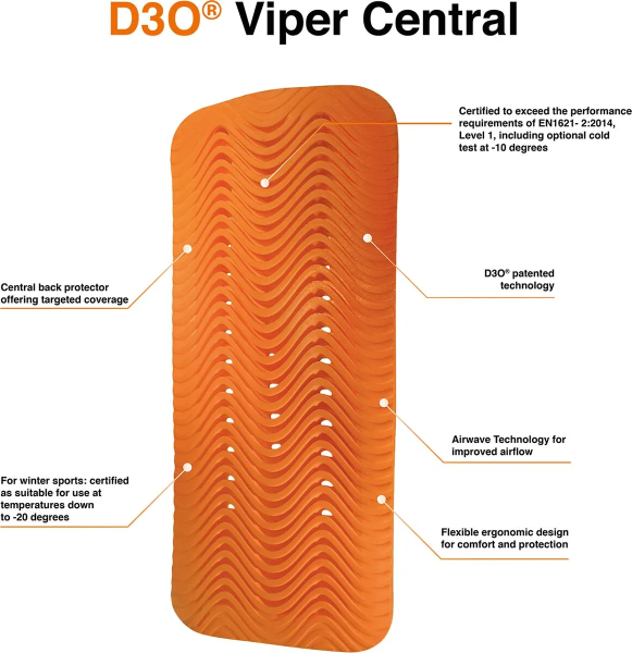 Icon D3O® Viper Orange hátvédő, M/L, 3, nordicamoto.ro