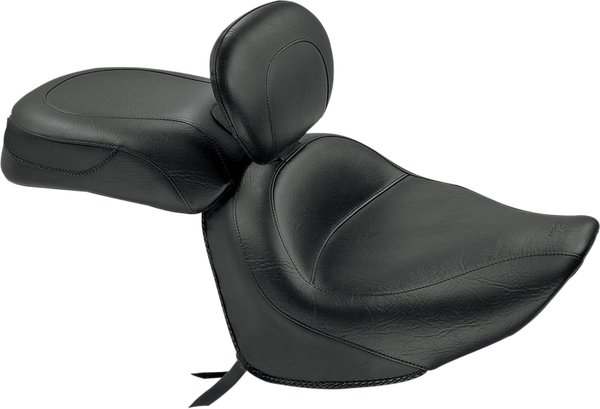 Vintage Wide Touring Seat With Driver Backrest Black, 1, nordicamoto.ro