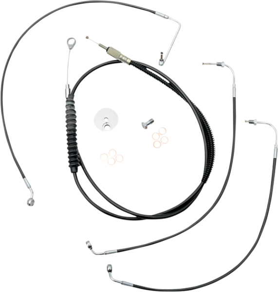 Standard Black Vinyl Braided Handlebar Cable/brake Line Kit Black, 1, nordicamoto.ro