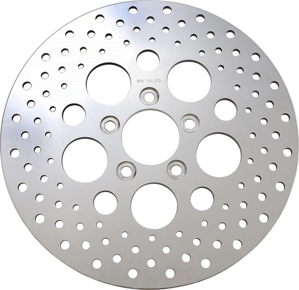 Polished Stainless Steel Drilled Brake Rotor Silver, Polished, 2, nordicamoto.ro