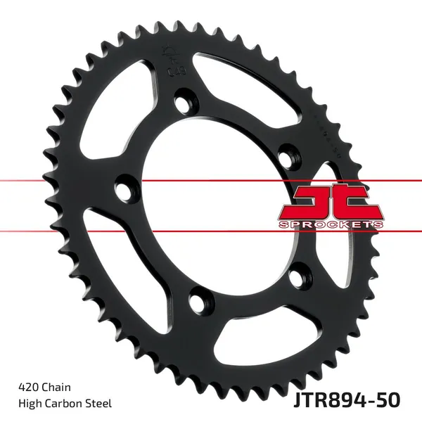 JT SPROCKETS Indukciós edzésű hátsó lánckerék, fekete cinkbevonatú, fekete, cink, 1, nordicamoto.ro