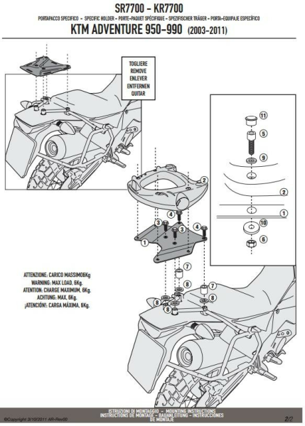 Kappa csomagtartó-keret a KTM ADVENTURE 950/990 '03–'14 modellekhez, 1, nordicamoto.ro