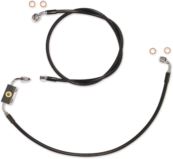 Extreme Response Front Dot Brake Line Kit For Abs Black, Chrome Oversize [+152 mm (6'')], 1, nordicamoto.ro