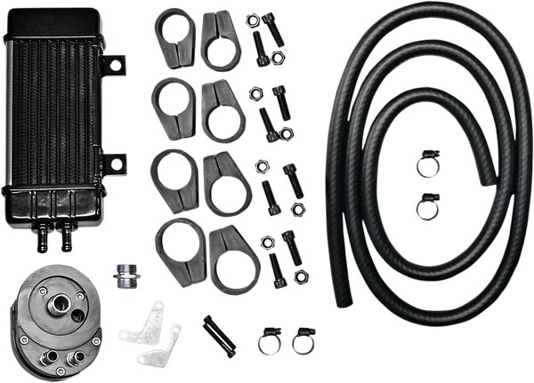 Vertical Frame-mount Oil Cooler Kit Black, 2, nordicamoto.ro