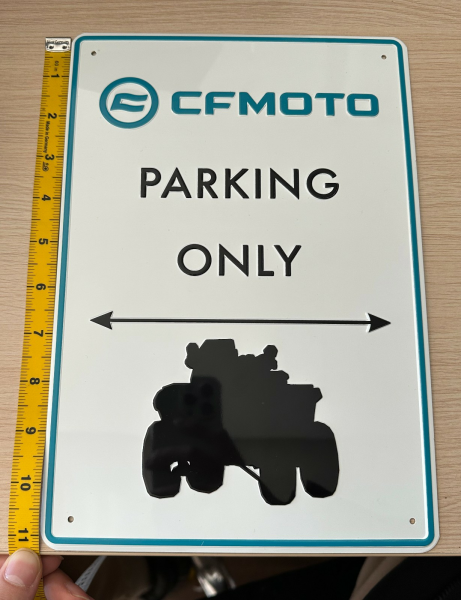 CFMOTO „ATV PARKING ONLY” díszlap – alumínium, 5, nordicamoto.ro