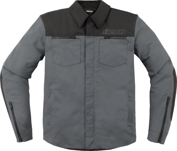 Geaca Icon Upstate Canvas Ce Gray L, 1, nordicamoto.ro
