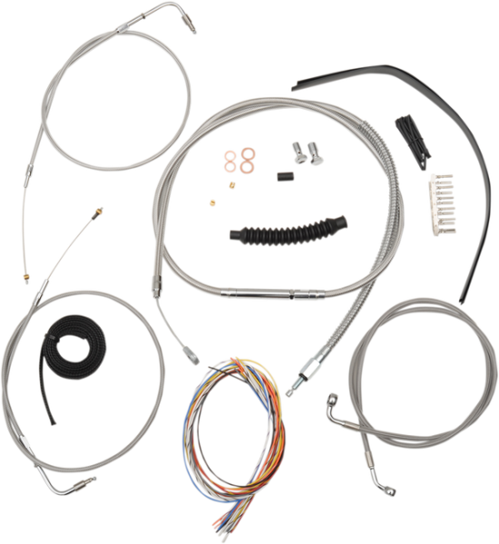 Complete Stainless Braided Handlebar Cable/brake Line Kit Silver, 3, nordicamoto.ro