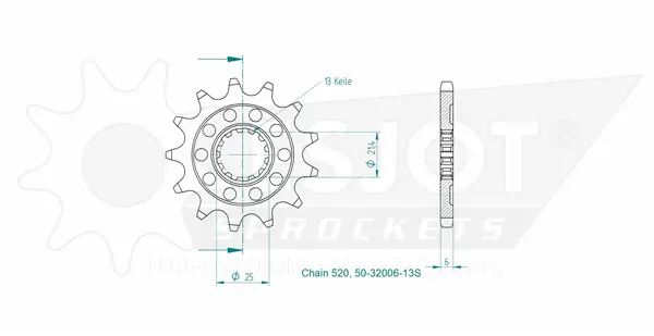 Sport Sprocket Front 520 Natural, 2, nordicamoto.ro