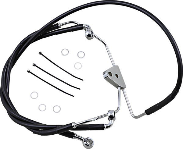 Extended Length Black Vinyl Brake Line Kit Black Oversize [+152 mm (6'')], 1, nordicamoto.ro
