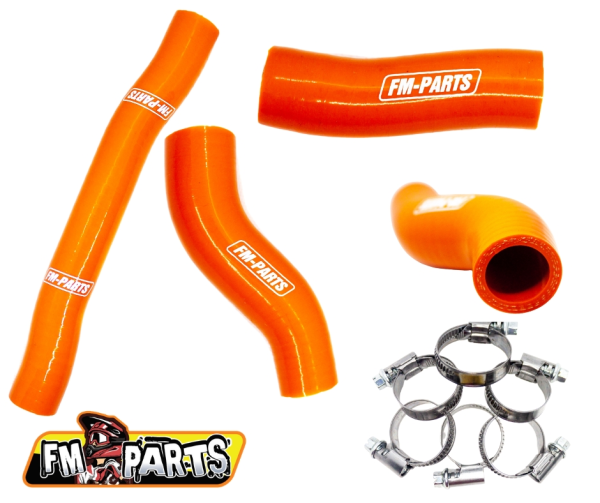 KTM/Husqvarna 2017–2019 narancssárga szilikon hűtőcső-készlet az Fm-Parts-tól, 7, nordicamoto.ro