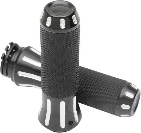 Custom Grips Black, Silver, 1, nordicamoto.ro