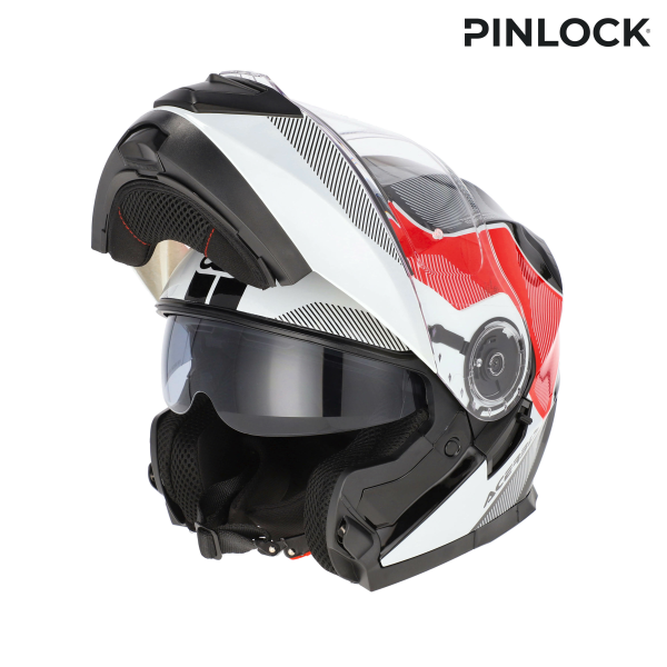 Acerbis Serel 22-06 felnyitható sisak, fehér/piros, S-es méret, 1, nordicamoto.ro