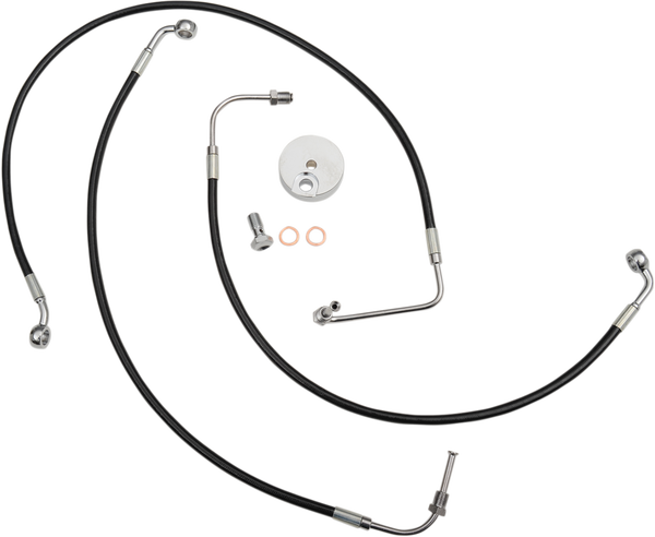 Black Braided Brake Line Kit Black 38 cm - 43 cm (15' - 17'), 1, nordicamoto.ro