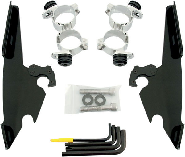 Fats/slim Windshield  Trigger-lock Complete Mount Kit Black, 1, nordicamoto.ro