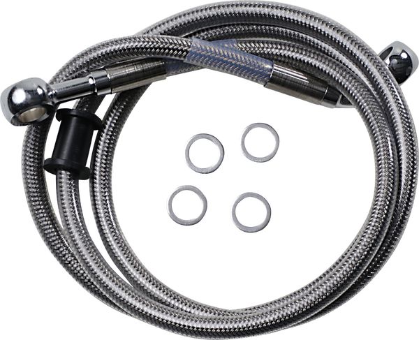 Stainless Steel Brake Line Kit Silver, Clear-coated, 1, nordicamoto.ro