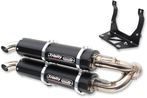 Stage 5 Dual Slip-on Muffler Black, Brushed, 1, nordicamoto.ro