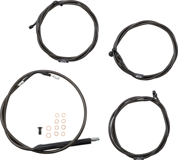 Standard Midnight Braided Handlebar Cable/brake Line Kit Black, 1, nordicamoto.ro