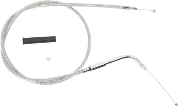 Stainless Braided Idle Cable Silver, 1, nordicamoto.ro