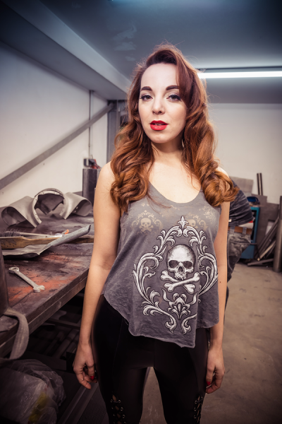 Women's Skull And Crossbones Loose Tank Top Gray M, 1, nordicamoto.ro