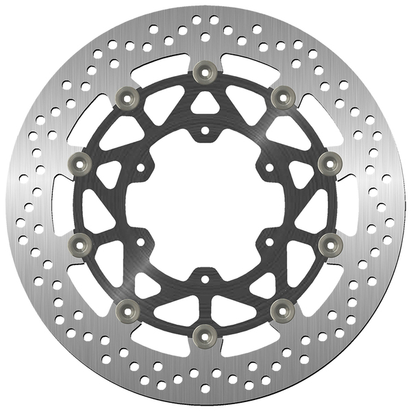 Brake Rotor Round Black, Silver, 1, nordicamoto.ro