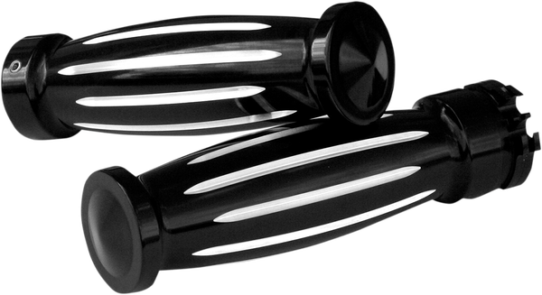 Custom Grips Black, Silver, 1, nordicamoto.ro