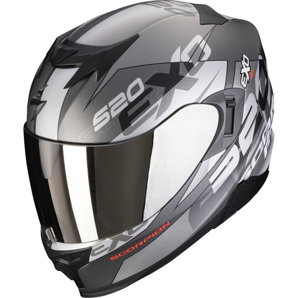 SCORPION EXO-520 EVO AIR COVER sport/túra teljes arcú bukósisak, ezüst/piros, XXL, 5, nordicamoto.ro