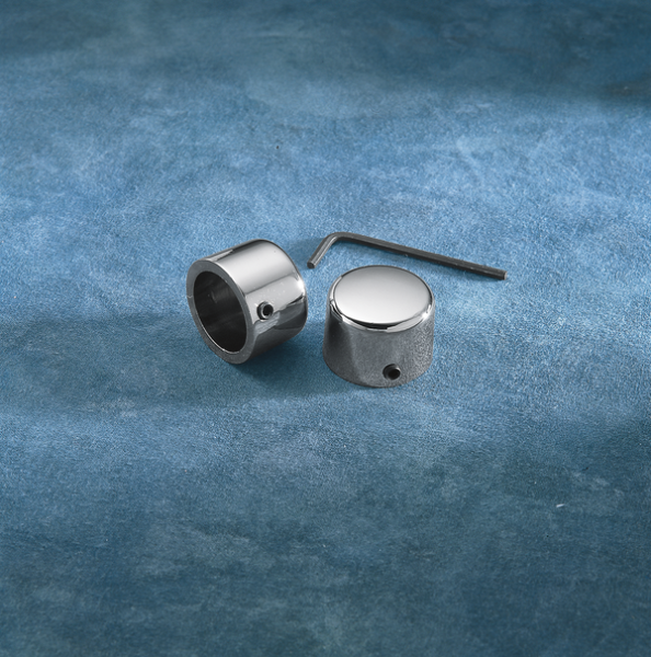 Chrome Handlebar Riser Bolt Caps Silver, 1, nordicamoto.ro