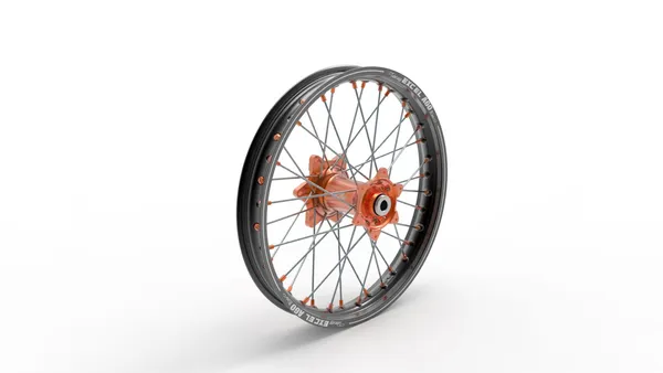 Elite Mx-en kerék, ezüst küllők, fekete, narancssárga, ezüst, 1, nordicamoto.ro
