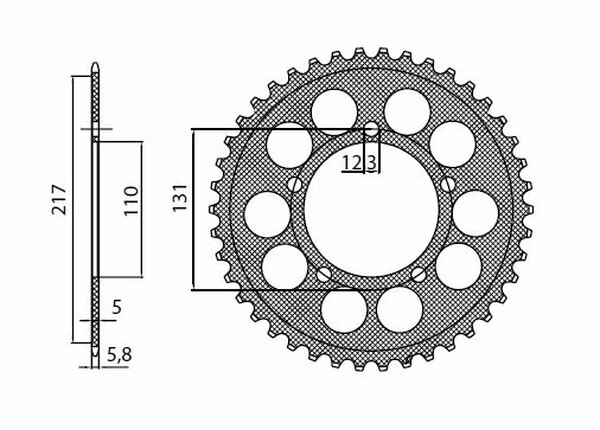 Works Triplestar Aluminum Rear Sprocket Natural, 1, nordicamoto.ro