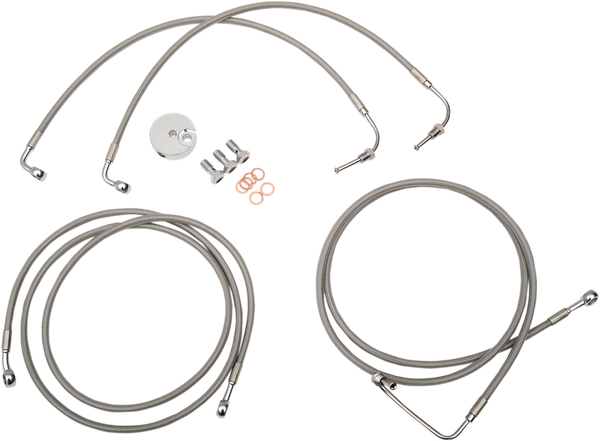 Stainless Steel Brake Line Kit Silver 38 cm - 43 cm (15' - 17'), 1, nordicamoto.ro