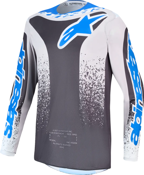 Alpinestars Fluid Drag gyerek póló, szürke/kék, S-es méret, 1, nordicamoto.ro