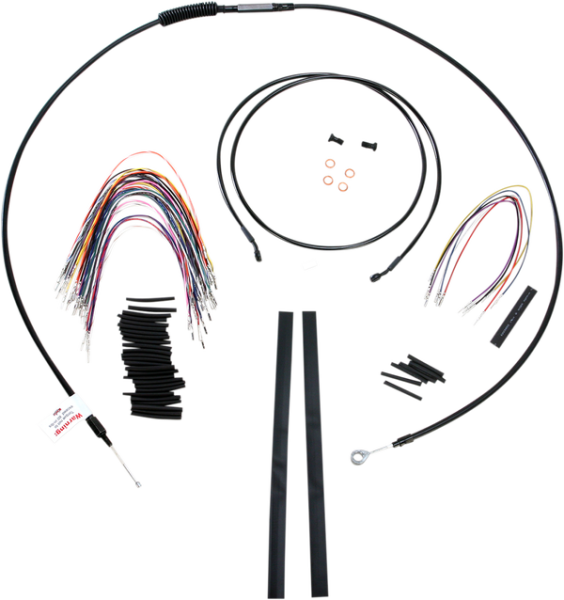 Complete Black Vinyl Handlebar Cable/line Kit For Ape Hanger Handlebars Black, 1, nordicamoto.ro