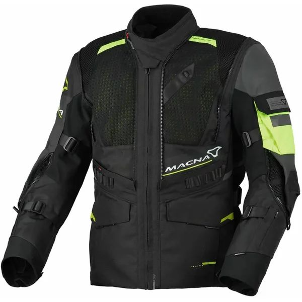 MACNA FLEXODUS Night Eye™ XXL vízálló textil túra-/kalanddzseki – Black Night Eye/fluoreszkáló sárga, 9, nordicamoto.ro
