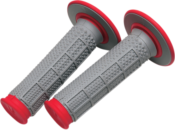 Tapered Dual-compound Grips Gray, Red, 1, nordicamoto.ro