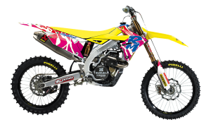 Graphic Kit Retro With Seat Cover Yellow, White, Blue, Pink, 2, nordicamoto.ro