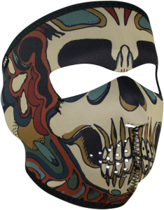 Full Mask Psych Skull Black, Brown, Green, Off-white