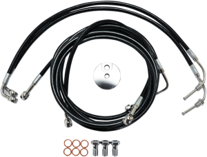 Black Braided Brake Line Kit Black 30, 1, nordicamoto.ro