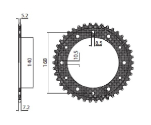 Steel Rear Sprocket Natural, 2, nordicamoto.ro
