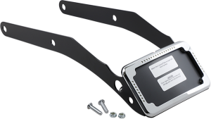 Curved License Plate Frame And Mount With License Plate Light Chrome, 3, nordicamoto.ro