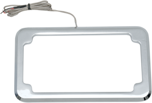 Beveled License Plate With Lights Chrome, 1, nordicamoto.ro