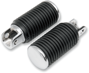 Chrome Footpegs With Rubber Sleeves Black