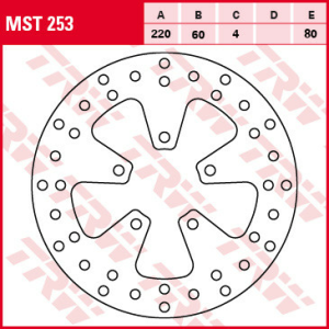 Első/hátsó féklemez TRW APRILIA SCARABEO 250 '07–'10/LEONARDO 250 '99–'04/SPORT CUBE 300 '08–'13