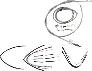 Complete Stainless Braided Handlebar Cable/brake Line Kit Silver, 1, nordicamoto.ro