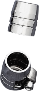Grooved Chrome Hose End With Clamp Chrome
