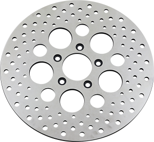 Polished Stainless Steel Drilled Brake Rotor Silver, Polished, 1, nordicamoto.ro