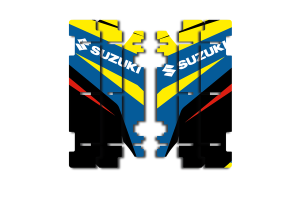Rad Louver Decals Black, Blue, White, Yellow