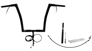 Plug & Play Ez Install 1-1/4(r) Flat Top Handlebar Kit Black